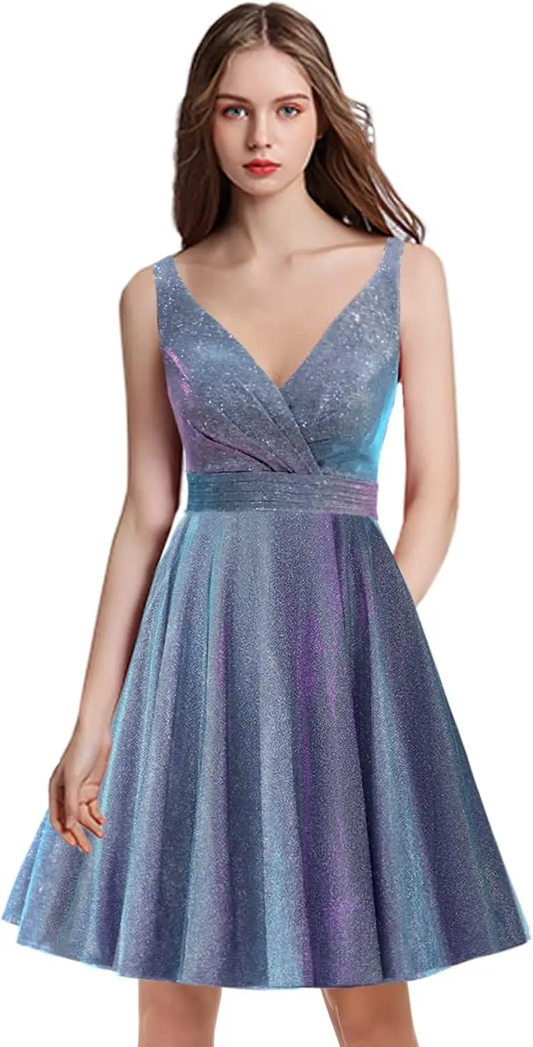 

Платье для выпускного вечера с карманами, короткое платье для выпускного вечера для юниоров, трапециевидное платье для выпускного вечера, мини-платье с открытой спиной, выпускное платье