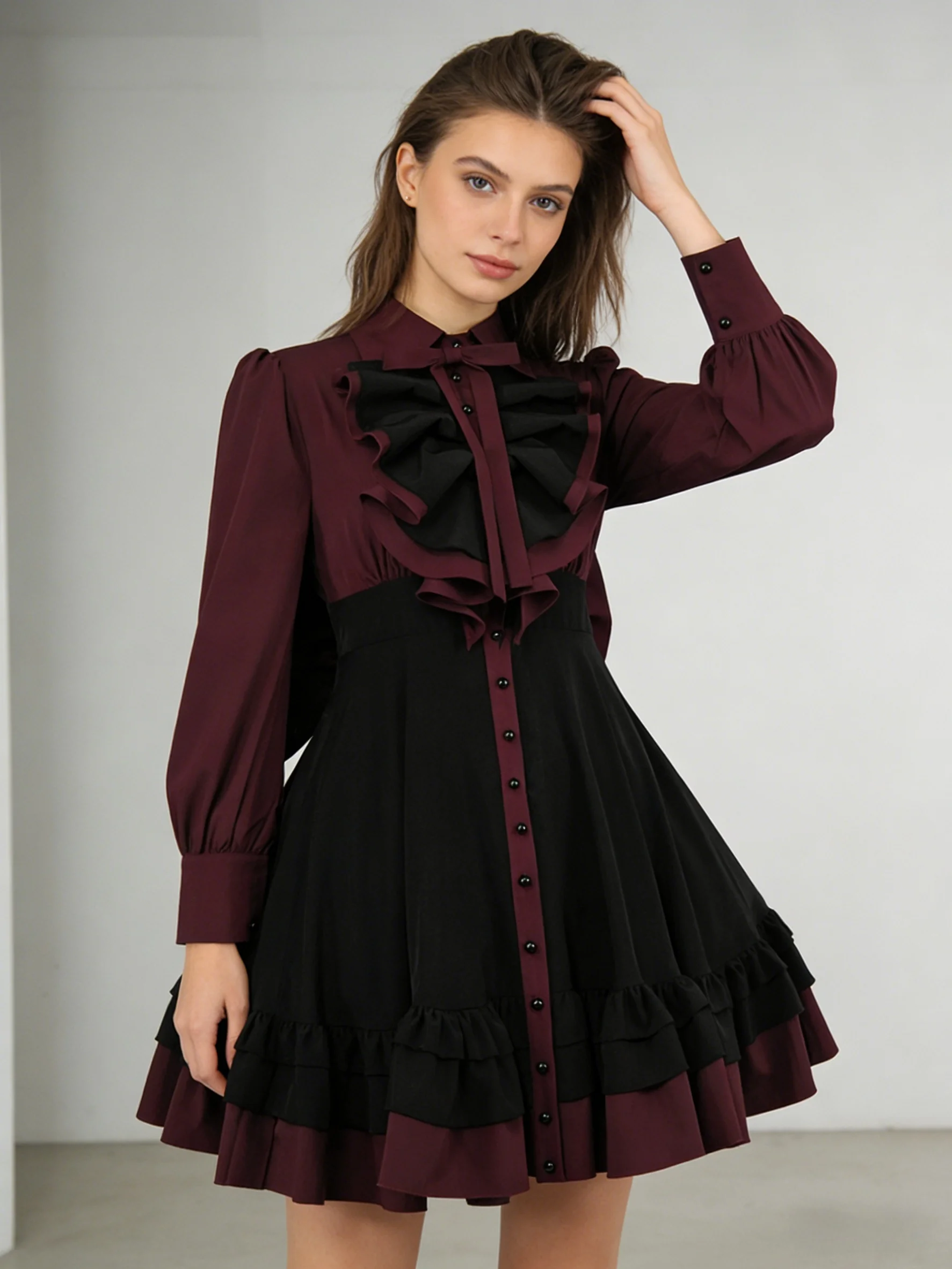 

Викторианское готическое платье Лолиты, женское средневековое платье в стиле панк, милое кружевное вечернее платье с бантом, платье принцессы