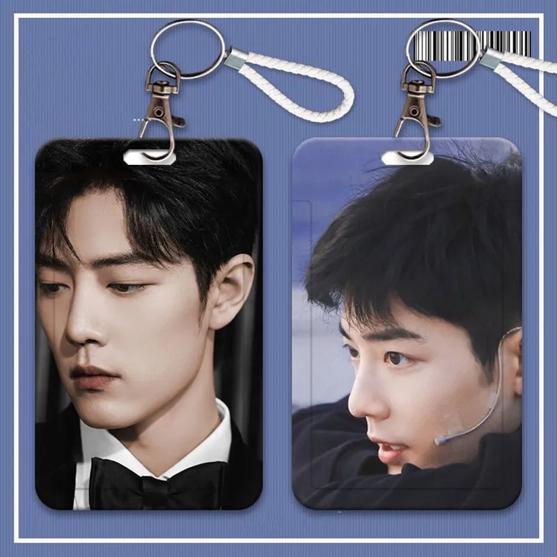 Xiao Zhan Keychain Yu Gu Yao Shi Ying Cute Key Ring Mo Dao Zu Shi Anime Card Cover Men Women Square Lanyard Bus Card Set Pendant