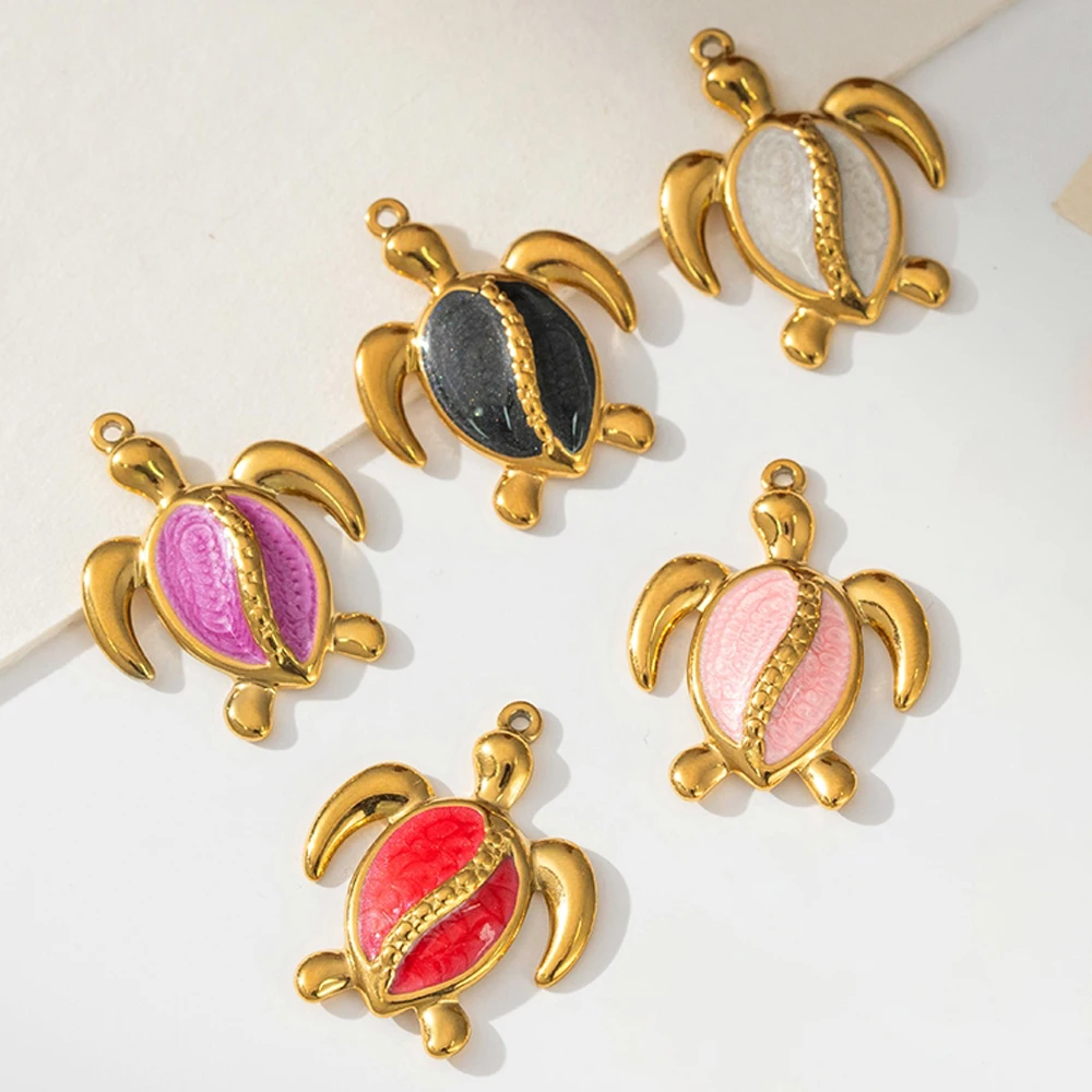 

5 шт. разноцветные эмалированные подвески в виде морской черепахи, подвески для DIY ожерелья, браслета, серьг, принадлежности для изготовления ювелирных изделий, аксессуары, ремесла