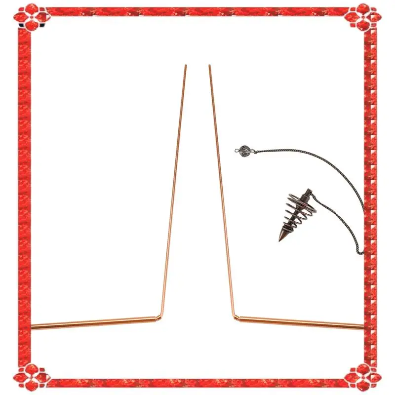 Kit de varillas de radiestesia de cobre, 2 uds., entrega en 24 horas, varillas de adivinación espiritual, varilla de cobre Flexible, juego de varillas de espíritu de radiestesia con péndulo
