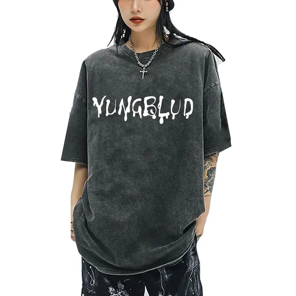 

Washed Vintage Rocker Yungblud Music Album Graphic T-shirt Men Women Retro Fashion Rock T Shirt Men's Gothic Oversized T-shirts