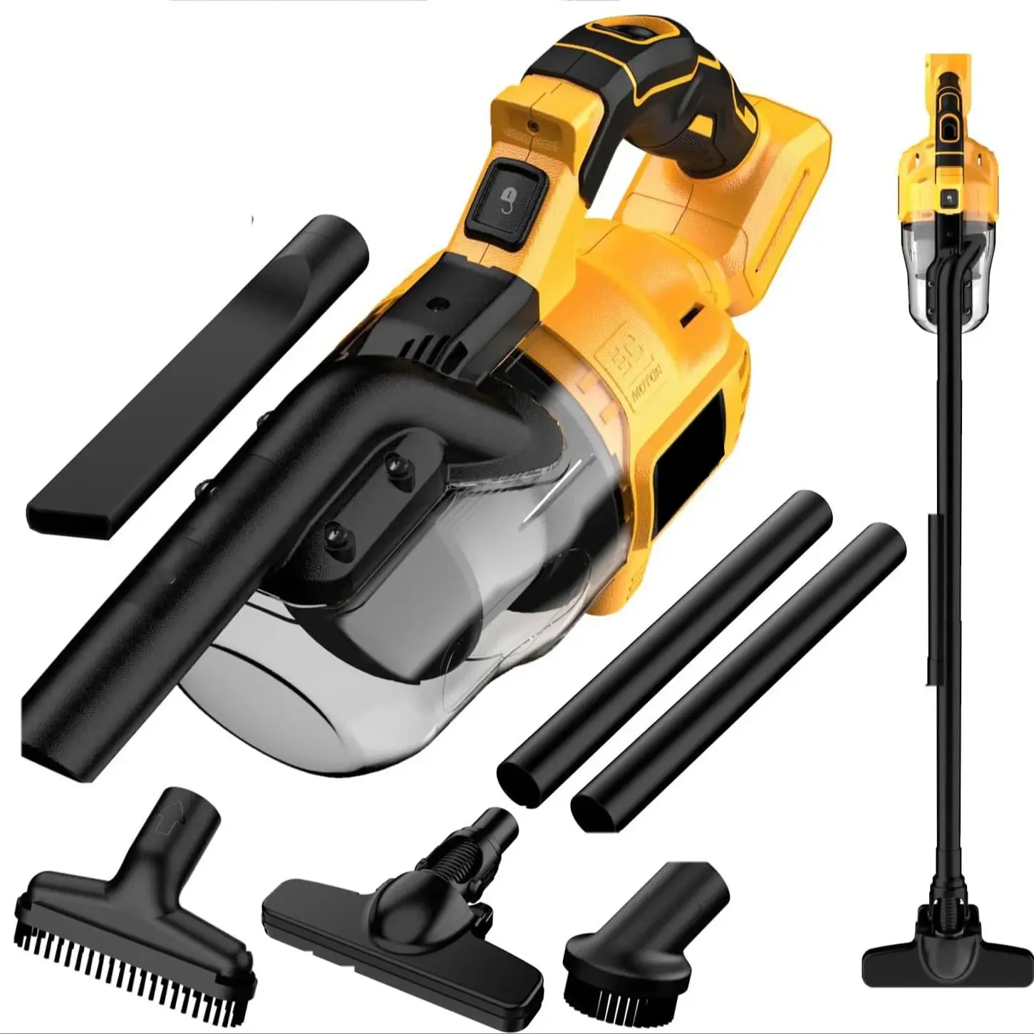 5-in-1 Handheld Elektrische Stofzuiger met 400W Krachtige Motor, 46 CFM Draagbare Handstofzuiger voor Vloer, Tapijt, Auto, Huisdieren, voor Dewalt
