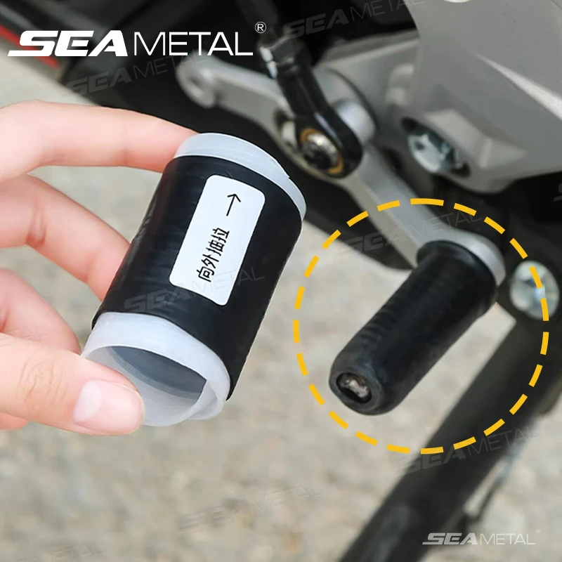 SEAMETAL Motorcycle Shift Gear Lever Cover Anti Theft Shoes Silicone Self Shrinking Motorcycle Riding Equipment Protective Cover