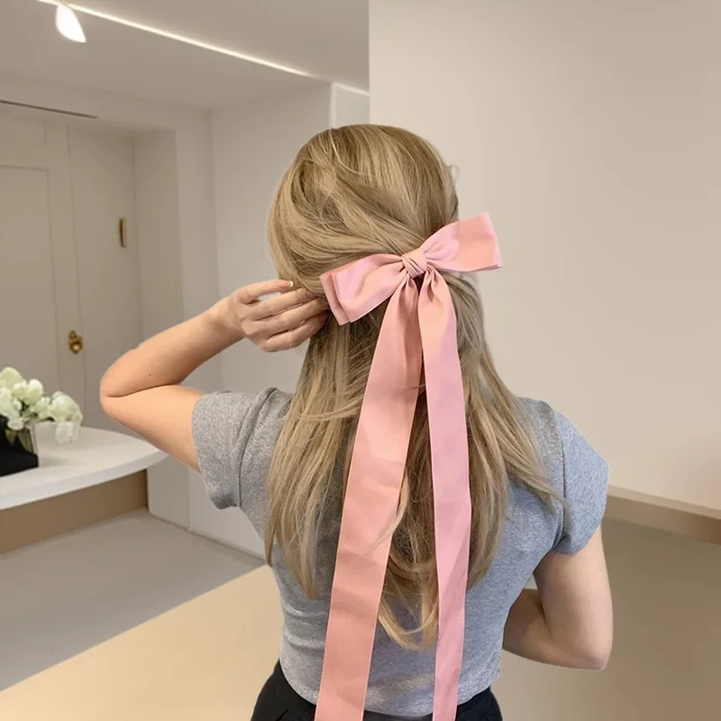

1Pcs Lace Hair Bow Clip Coquette Bow Barrettes with Long Tail Ribbon for Women Christmas Valentines Wedding Prom Accessories