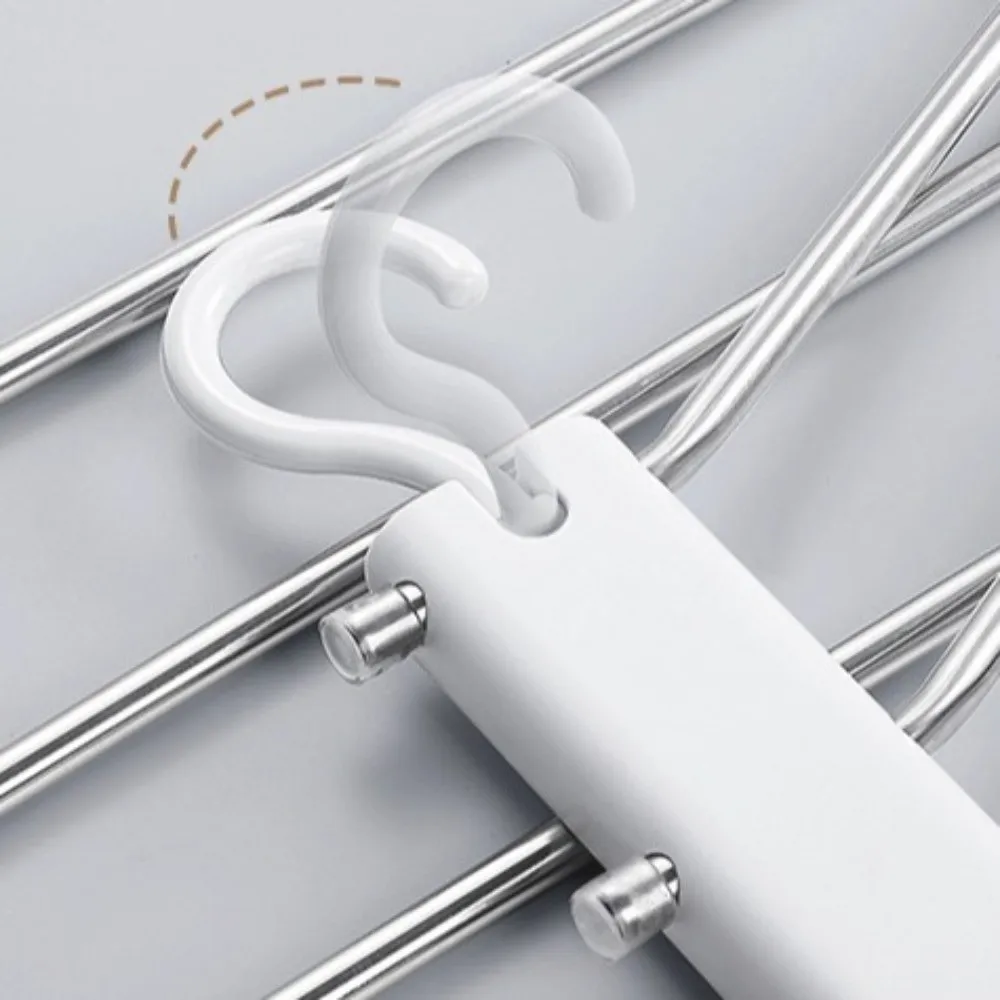 6 Layers Foldable Pants Hangers Hanging Hole Rotatable Multifunctional Trouser Rack Durable Anti-Slip