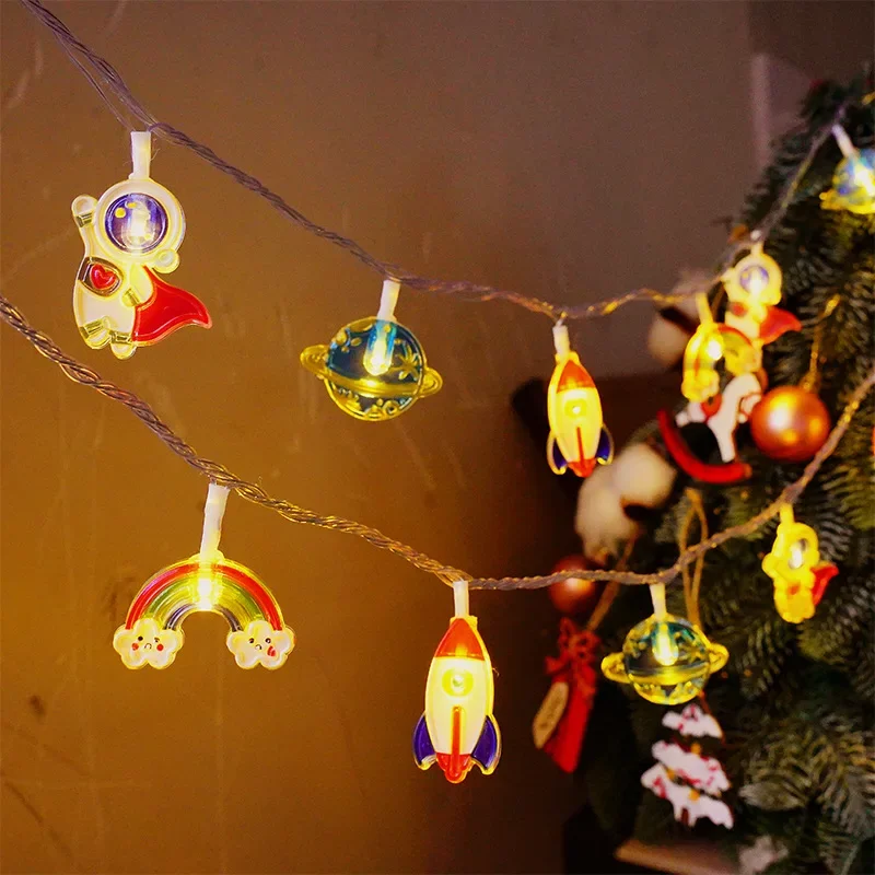 LED Unicorn Cute Rainbow String Lights Battery Operated for Bedroom Atmosphere Kids Tent Decor Fairy Light Garland for Party