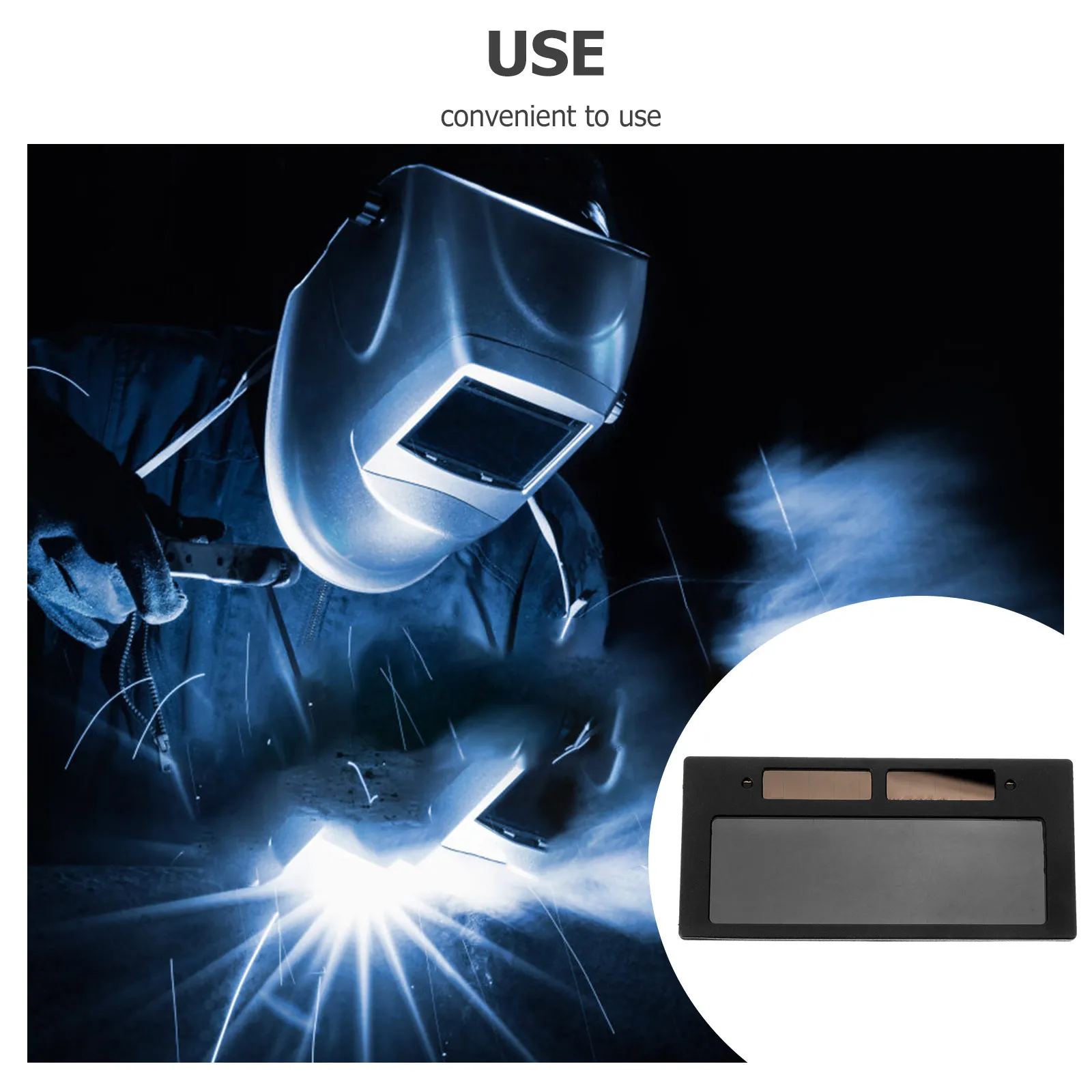 عدسة لحام بلاستيكية قابلة للاستبدال، عدسة سواد تلقائية لحماية العين لمعدات لحام قوس الهيدروجين #6