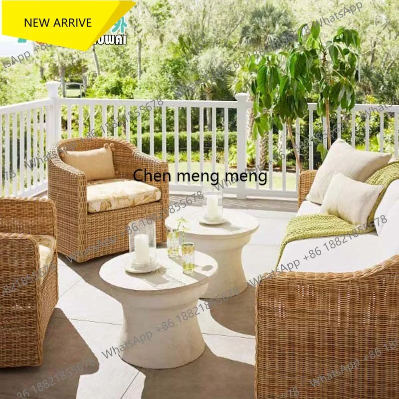 

G153 Outdoor rattan sofa combination villa courtyard sun room balcony outdoor waterproof and sun protection furniture