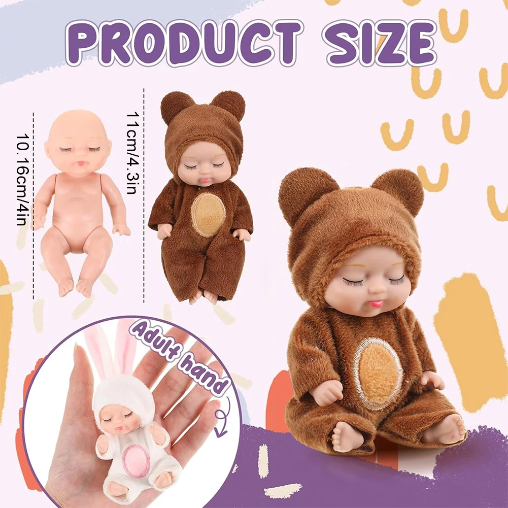 1/6 pièces 11 cm Mini Reborn bébé poupée réaliste bébé poupée jouets petites poupées enfants filles jouets pour enfants cadeau d'anniversaire