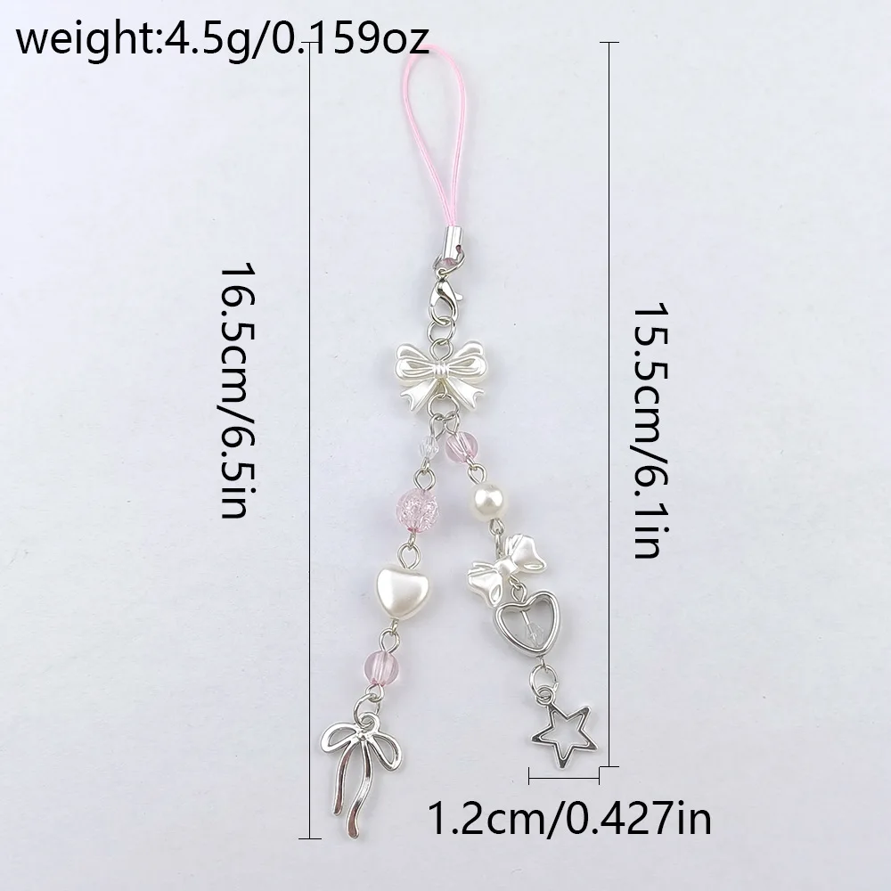 Pendentif perlé, chaîne de téléphone à la mode, porte-clés, sangle de téléphone portable, breloques décoratives perlées pour sac à main, porte-clés de téléphone portable