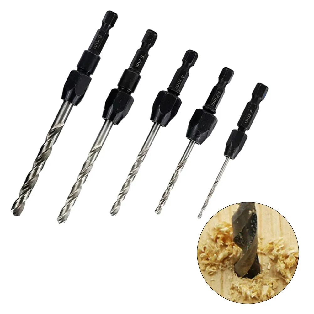 5 Stuks Verzonken Boor Houtbewerking Router Bit 2-6Mm Frees Schroef Extractor Remon Sloop Houtkern Boor Bit
