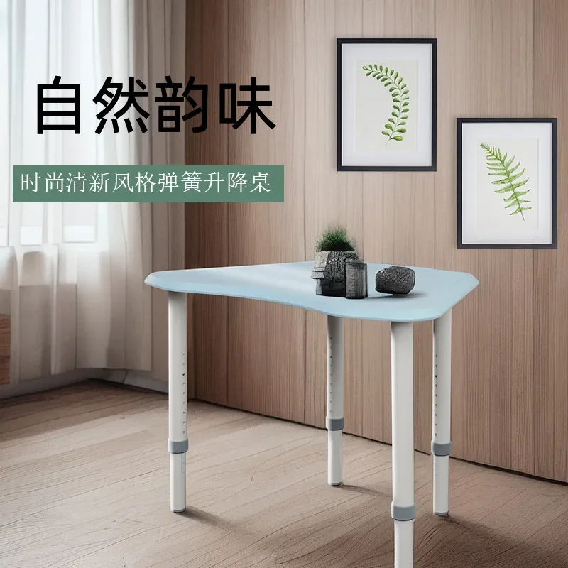 Hexagonal training table and chair combination trapezoidal tutoring table group activity room student desk splicing lifting spr