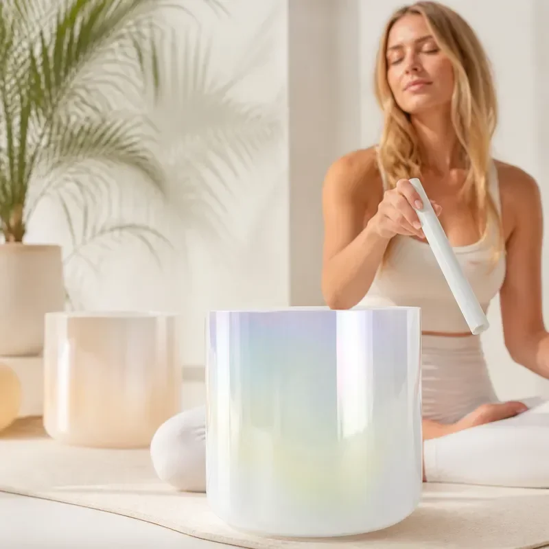 STAR LIN KUP Gradient Crystal Singing Bowl for Yoga Meditation Sound Healing Chakra Balance Percussion Instrument Stress