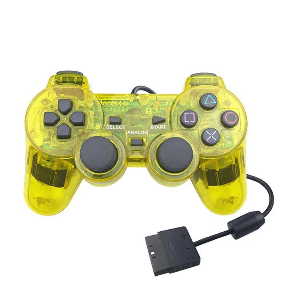有線接続ダブル振動ゲームコントローラ互換のためPs2プレイステーション2ポータブルジョイスティック制御コンソール