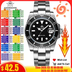 ADDIESDIVE Watch Men's Waffle Strap 200m Waterproof Outdoor Sports Watch C3 Super Luminous Quartz Watch  Relogios Masculino