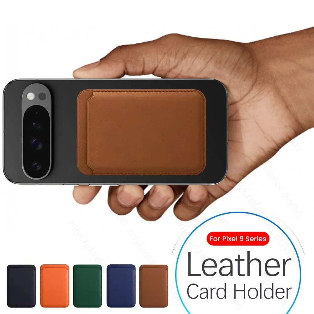 Luxury Leather Wallet Card Solt Bag For Magsafe Google Pixel 9 Pro XL 5G Fashion Card Holder Cover On Pixel9Pro Magnetic Coque