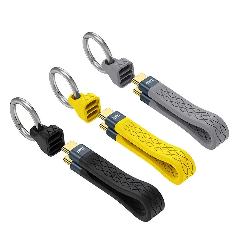 Type-C to Type-C 240W USB4.0 40Gbps Cable Keychain PD3.1 5A 8K@60Hz Data Cord For TV Laptop Tablet MacBook Video Transmission﻿