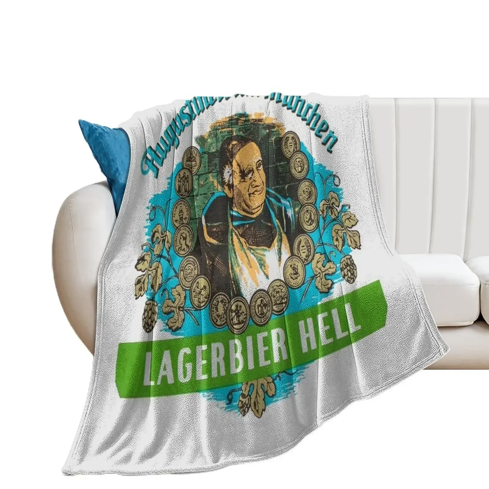 

Augustiner Munich Beer...Lagerbier Hell Throw Blanket Heavy Bed Softest Blankets