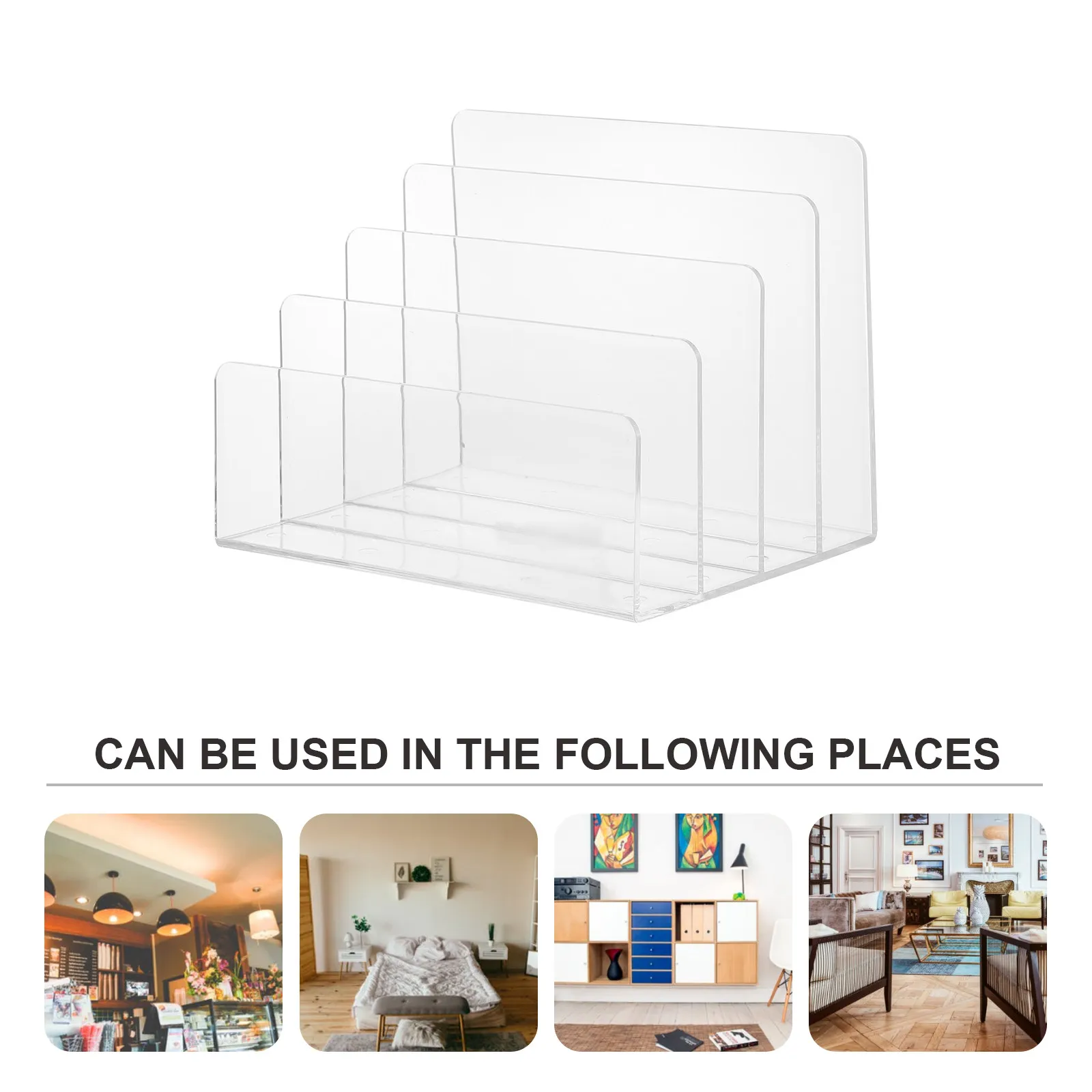 Premium Transparent Bookend Book Ends to Hold Books Magazine Display Stand Office File Organizer Household Book Stand Desktop