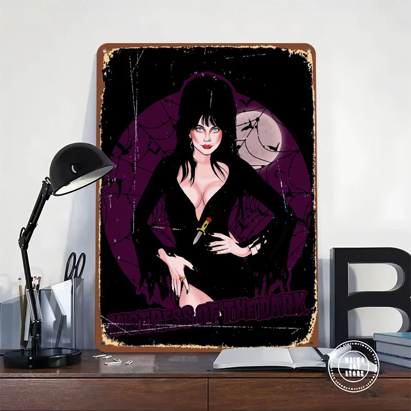 Mistress of the Dark Poster Customized Vintage Metal Signs Wall Art Retro Tin Plaque for Setup Decorations Gamer Decoration Room