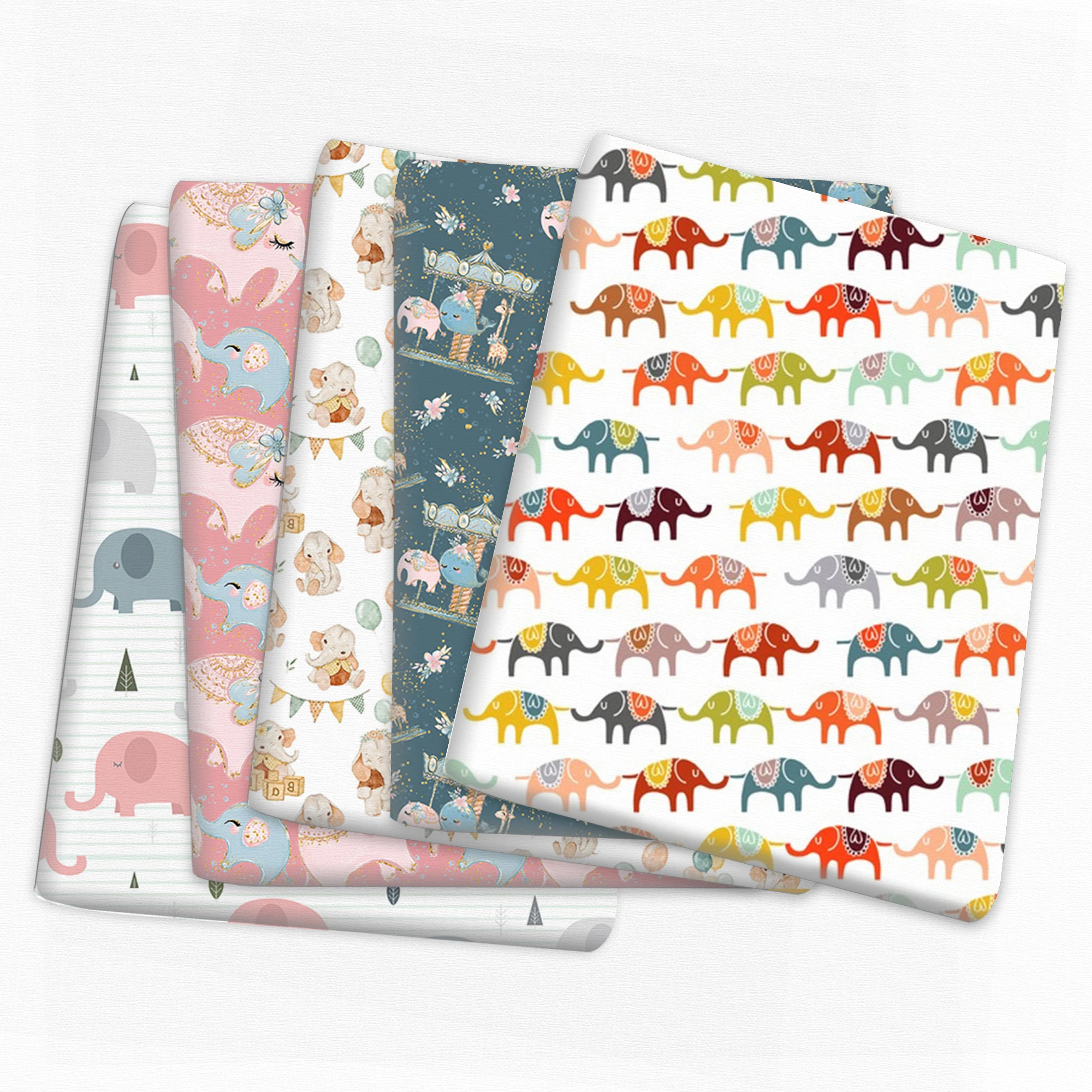 Zoo Elephant Animal 50*145cm 100% Cotton Fabric Sewing Quilting Fabric Needlework Material DIY Handmade Patchework