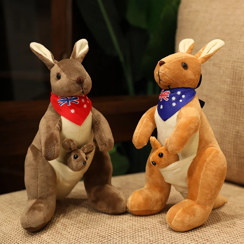 Schattige Sjaal Kangoeroe Pluche Speelgoed Kids Speelgoed Liifelike Australische Dieren Kangoeroe Met Baby Pluche Speelgoed Grappig Cadeau Voor