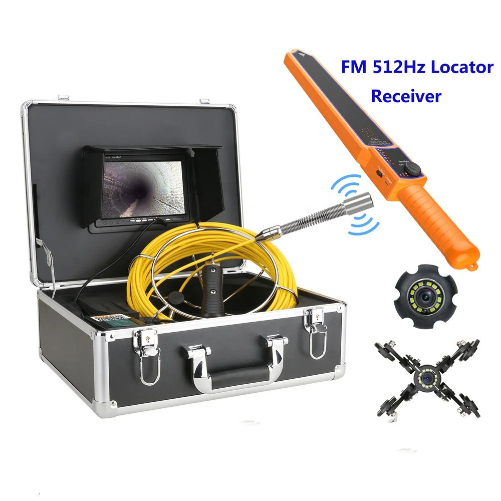 

7" 22MM IP68 HD1000TVL Pipe Inspection Video Sewer Camera With Auto Self Leveling 512HZ Pipe Locator 12PCS LED Lights
