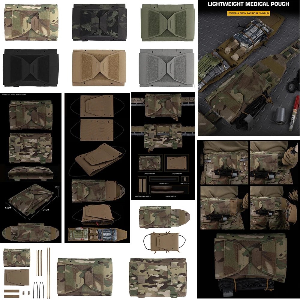 

НОВАЯ легкая медицинская сумка CS. Тактическая медицинская сумка для быстрого извлечения, разделенный дизайн, 2 метода фиксации, фиксация эластичной веревки.
