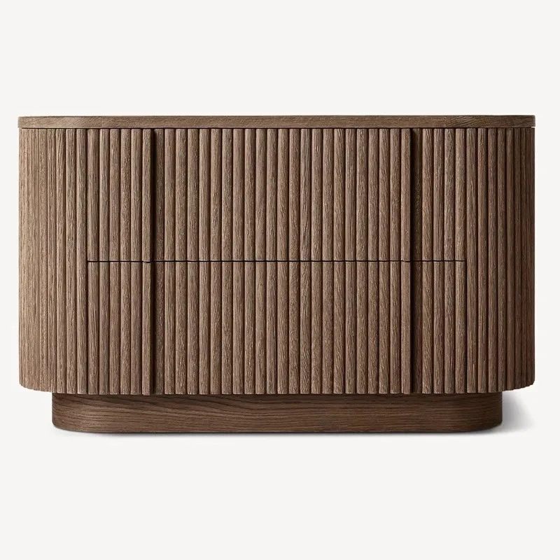 

Solid wood retro bedside table Oak retro chest of drawers Bedroom household bedside locker Storage cabinet
