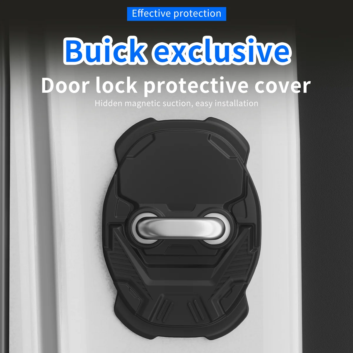 

4Pcs Silicone Door Lock Cover For Buick Regal LaCrosse GL6 Envision Shock Absorber Anti-Rust Protective Accessories Black