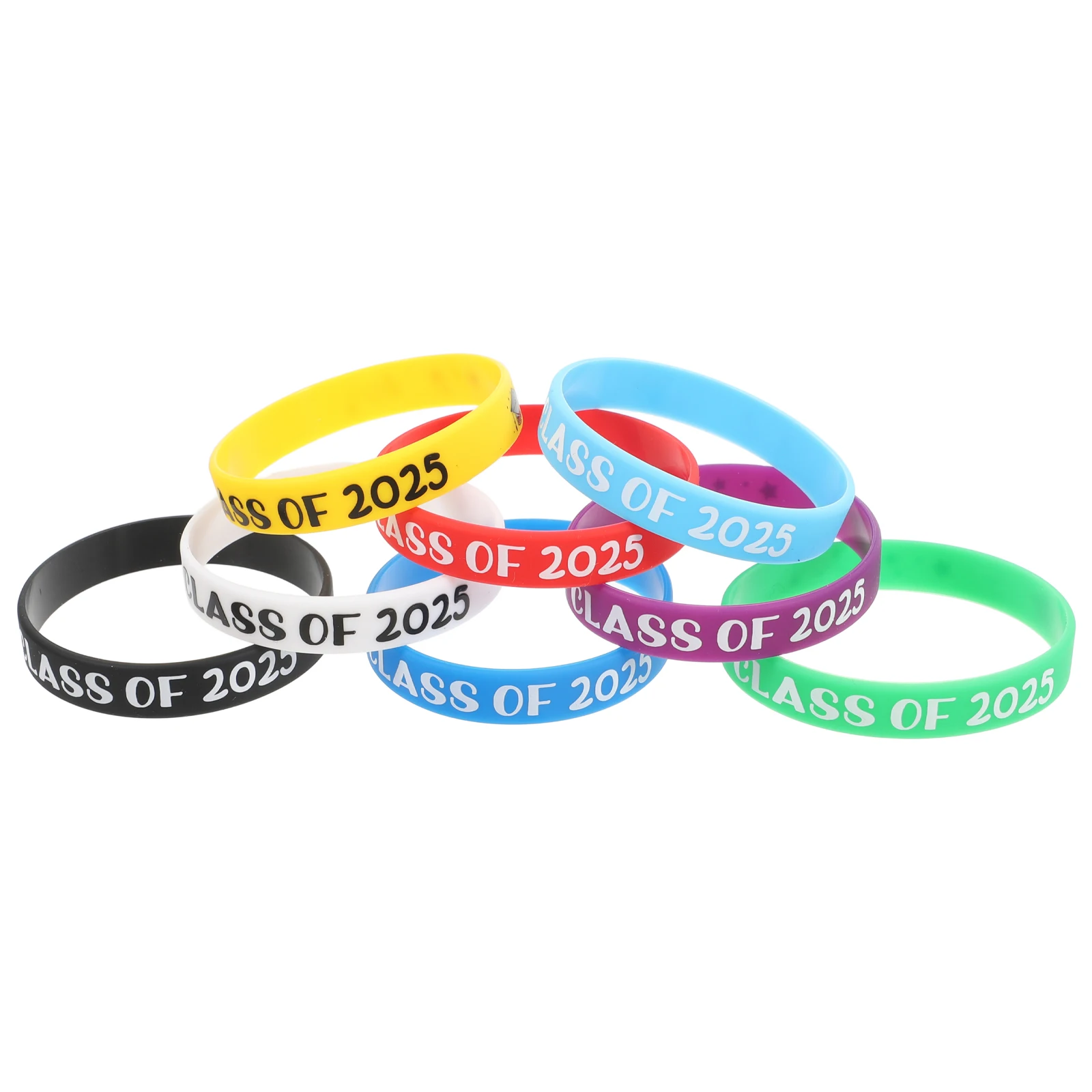 

8pcs Graduation Bracelets Class of 2025 Silicone Wristbands for Teacher Presents Party Supplies Keepsake Gifts