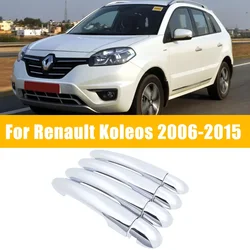 Door Handle Cover Chrome For Renault Koleos Samsung QM5 2006-2015 2007 Anti-scratch Car Door Trim Carbon Fiber Car Accessories