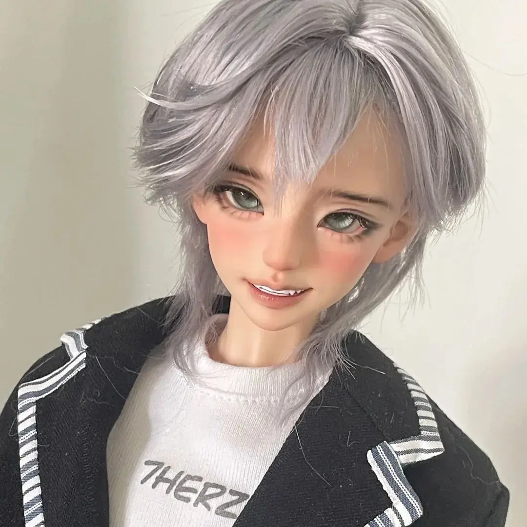 

New 1/4 Little Wolf SD BJD Doll Dark Makeup Head, Teeth, Flower, Blue Beans, Elegant Girl Resin Toy Gift - Just the Head