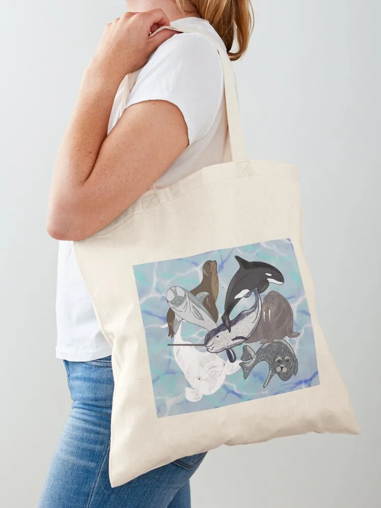 Marine Mammals Tote Bag sac pour femme Gift bag Portable shopping bag tote bags aesthetic