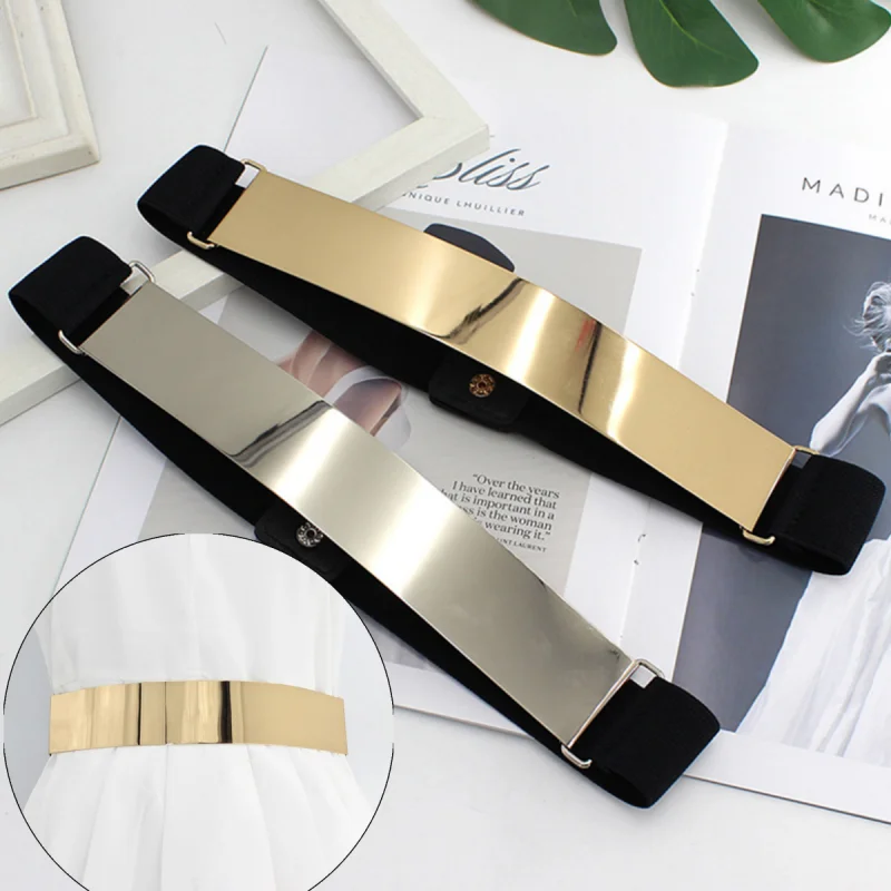 

Designer Belts For Woman Brand Belt Classy Elastic Ceinture Femme Women Gold Belt Ladies Apparel Accessory Dress Belt Large size