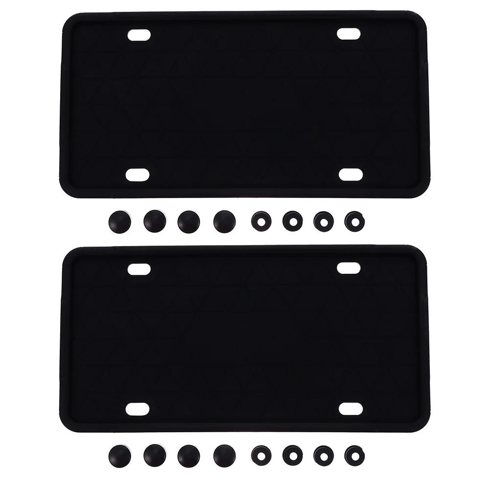 

2pcs Car Silicone License Plate Frame Scratch-proof Number License Plate Holder