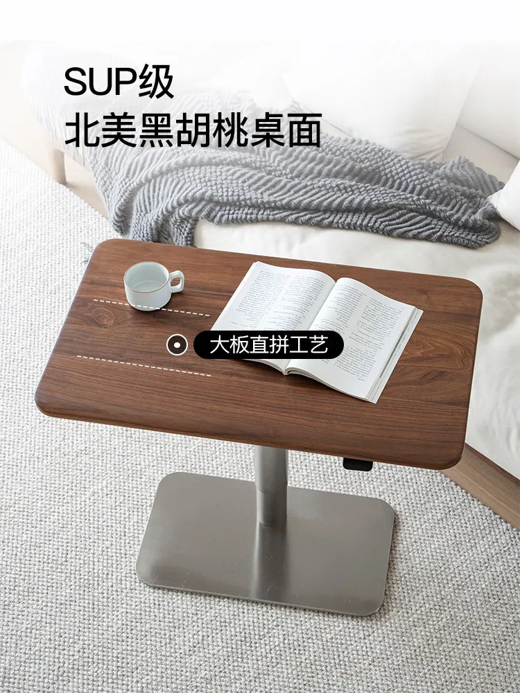 Solid Wood Pneumatic Lifting Table North American Black Walnut Small Size Desk Unplugged Workbench