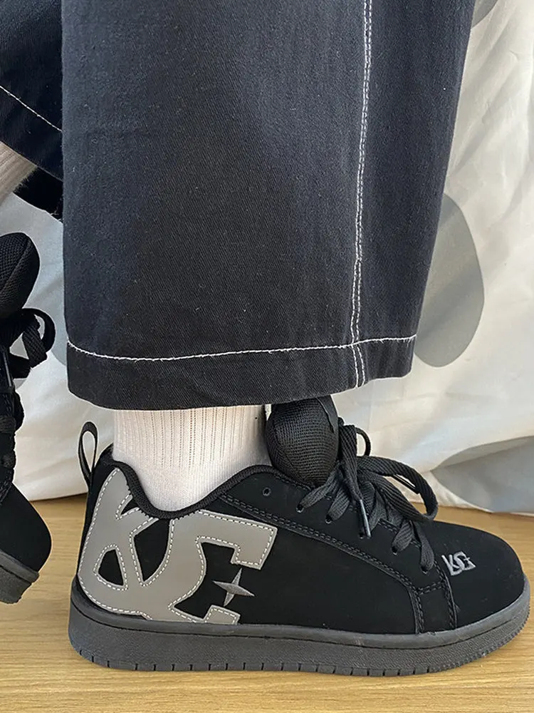 Casual Men's Skate Shoes Breathable Black Dequn Summer 2026 Versatile Trendy Flat Bread Loafers round Toe EVA Lined Rubber Ou...