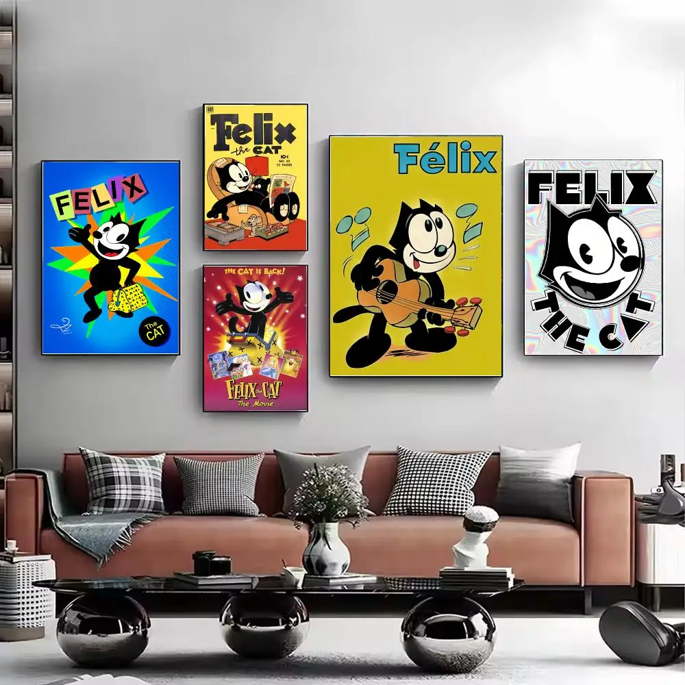 Cartoon Felix The Cat Poster HD Decorative Wall Art Aesthetic Home Decor for Living Room Bedroom Café Office Modern Stylish Gift