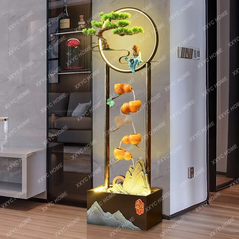 FFShui Water Wheel Ornament Circulating Water Living Room TV Cabinet Wealth Attraction Housewarming Opening Gift