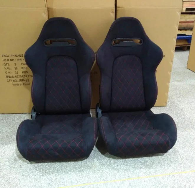 High Quality Hot Sell Sport Seat Modified Simulator Adjustable Black Suede Material Racing Car Seat Directly - Image 2