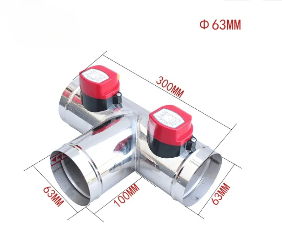 AC 220V stainless steel motorized ventilation register motorized valve Air Duct Valve OD51mm-150mm Y type