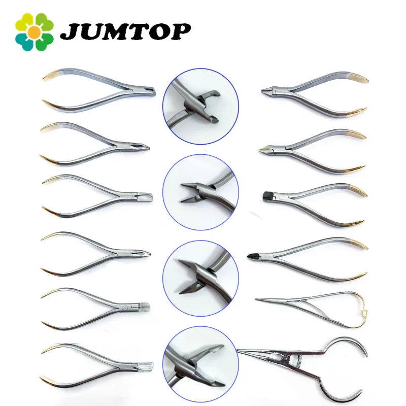

JUMTOP 18Pcs Dental Orthodontic Pliers Ligature Cutter Band Removing Forcep Bracket Brace Remover Plier Dentistry Tools