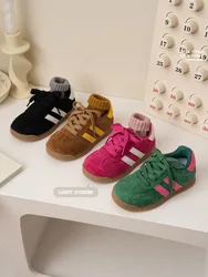 Zapatos informales de piel de cerdo para niños y niñas, calzado suave para caminar, primavera y otoño