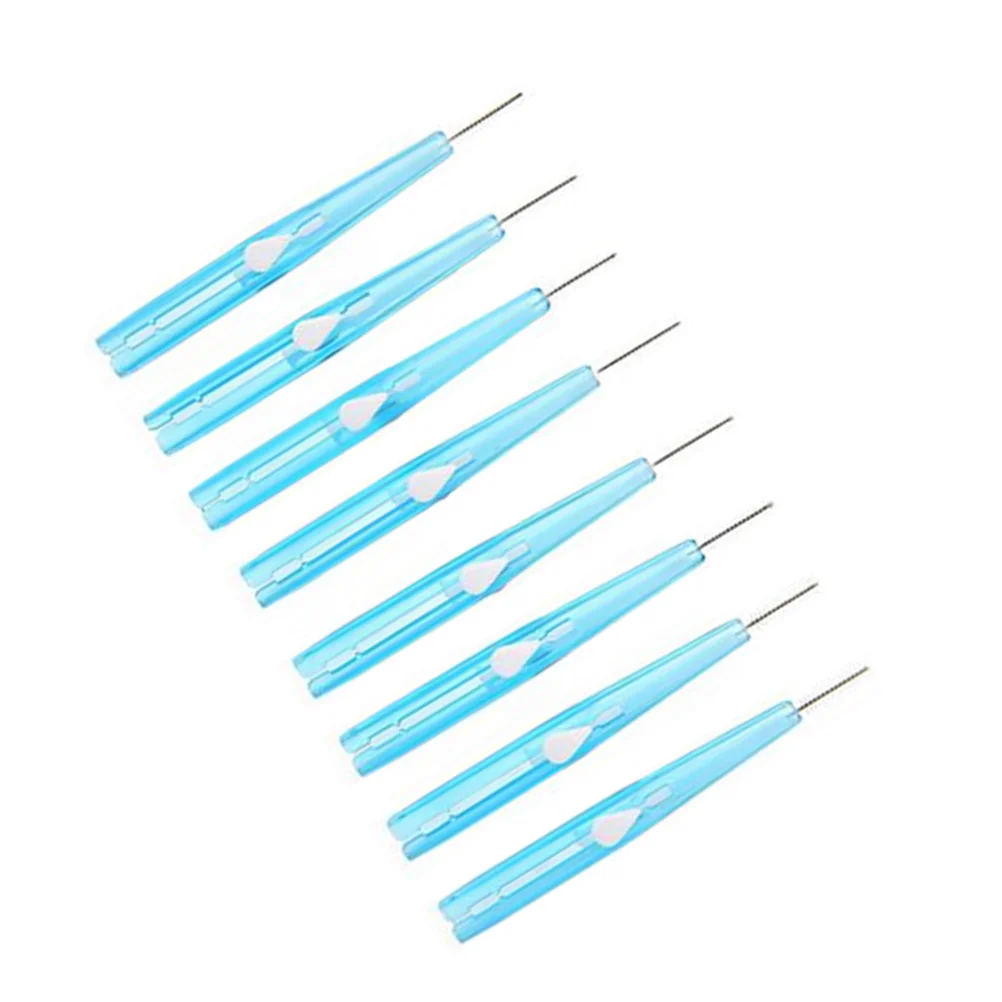 60pcs 07mm Oral Deep Clean Toothpick Oral Care Brush Floss (Blue)