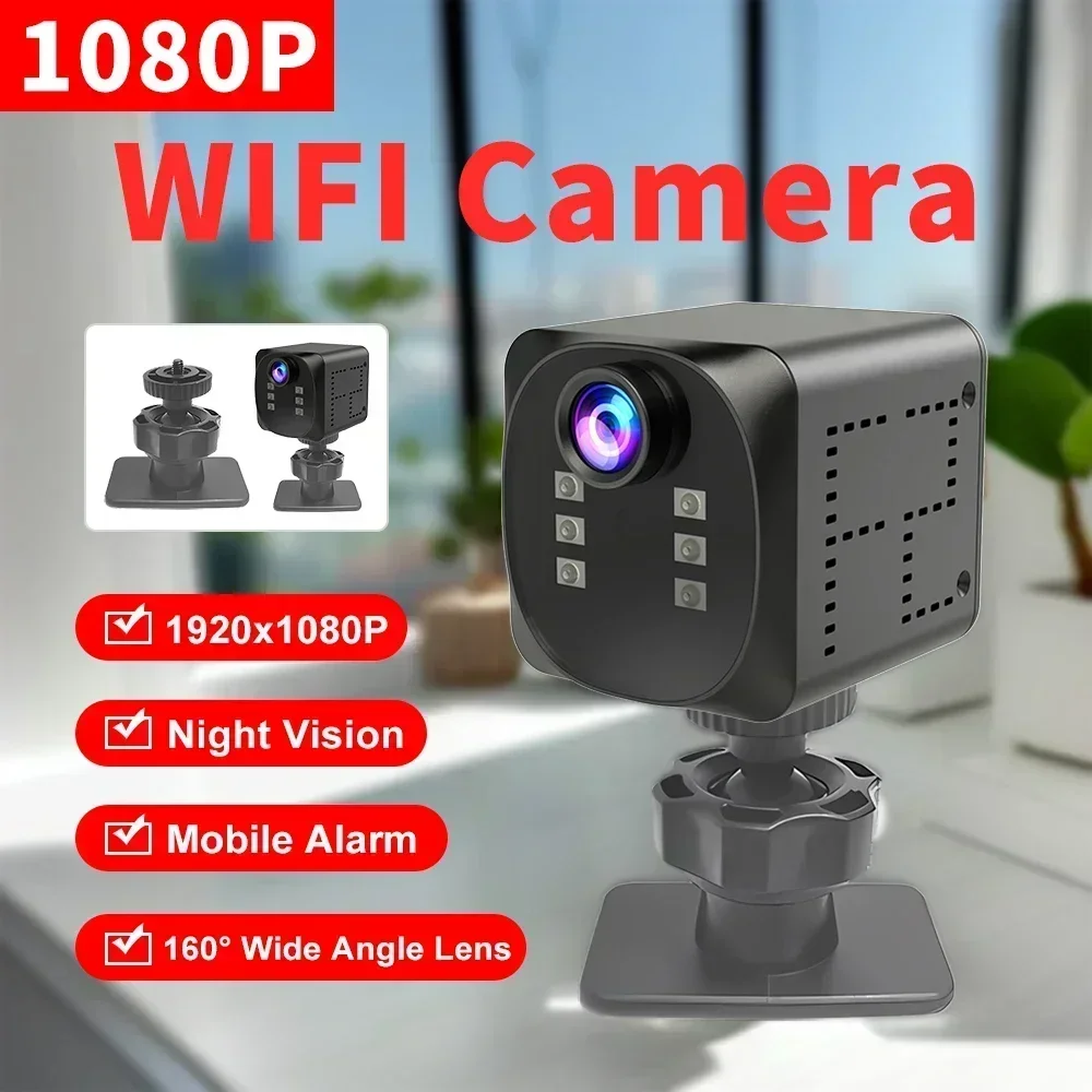 AEVYVKV WD19 1080P 160° Wide Angle Camera with Night Vision Motion Detection Video Recorder for Home Security Mini Wifi Cameras