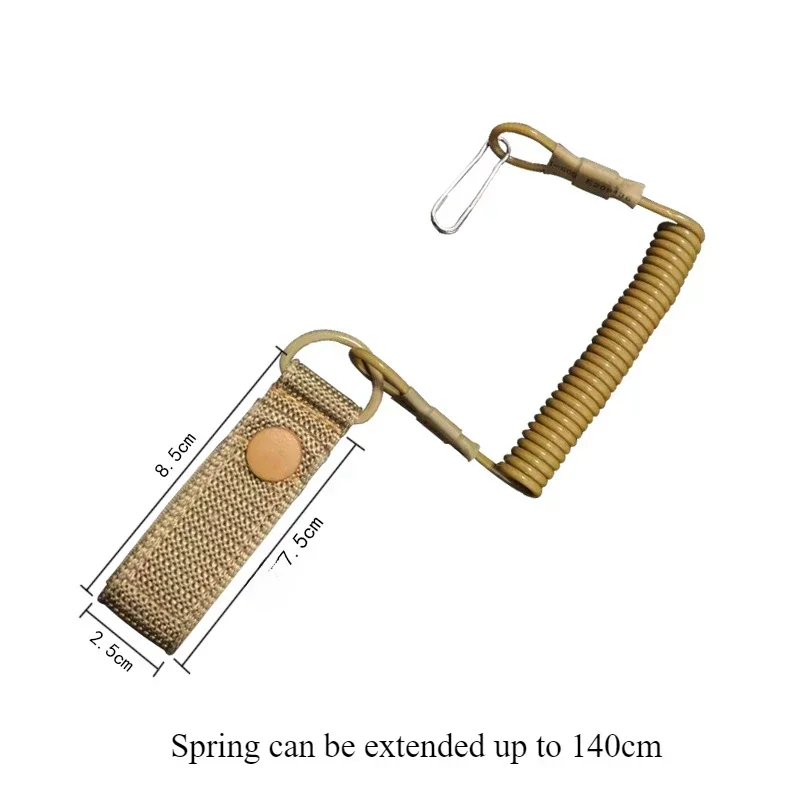 1pc Elastic Lanyard Rope Anti-lost Spring Safety Strap for Key Ring Chain Flashlight  Camping Gear  Hiking Accessories Multitool