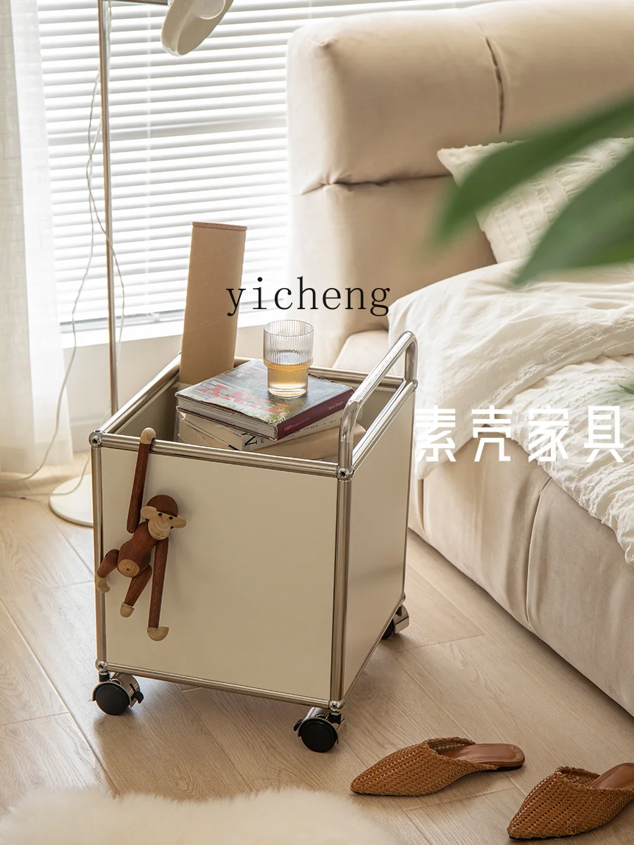 Tqh Middle-Ancient Module Locker with Wheels Movable Stainless Steel Multi-Functional Side Cabinet Living Room Middle-Ancient