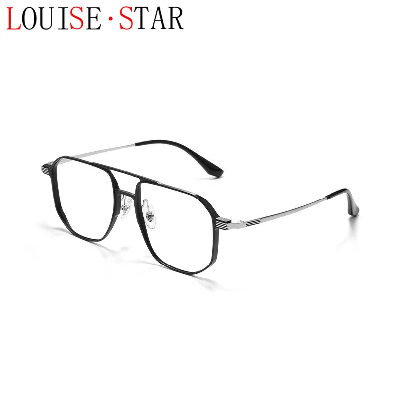 New Retro Ultra Light Aluminum Magnesium Eyeglass Frame, Fashionable And Simple Double Beam Eyeglass Frame